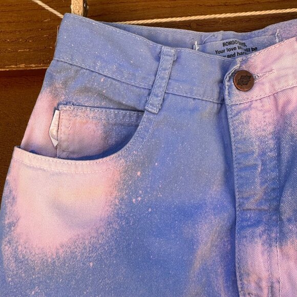 Vintage Bongo Custom High-Rise Straight Jeans With Ankle Zips Size 14 Blue & Pin - Picture 9 of 15